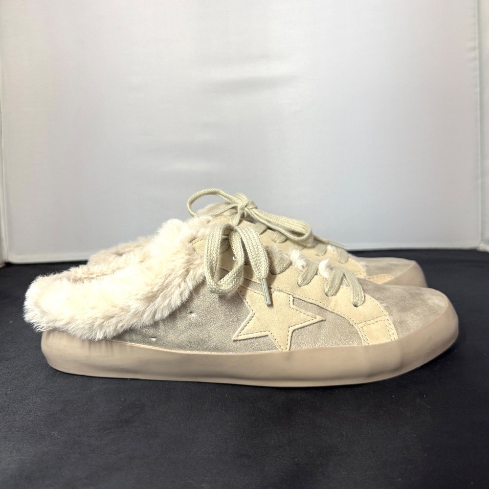Shu Shop Pinah Gold Star Sneaker Mules Women's 9